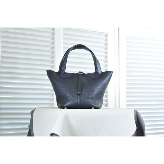 picotin22 black silver buckle TC leather